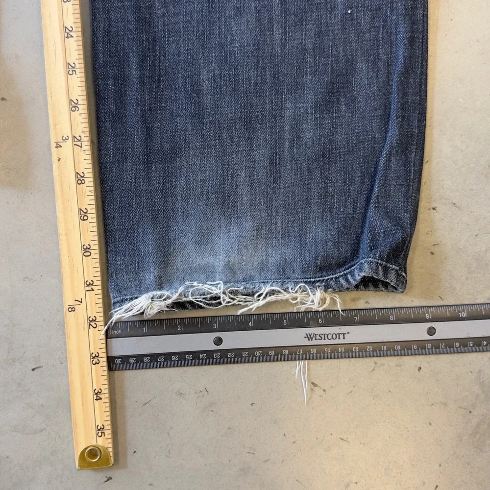 7 For All Mankind Relaxed Fit Jeans Mens Blue Distressed Denim Pants 40x32